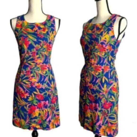 NWOT J. Crew Tropical Floral Sleeveless Sheath Cocktail Dress - Picture 2 of 11
